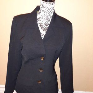 GO  2 pc. Black skirt suit size 6      Jacket and Long Skirt